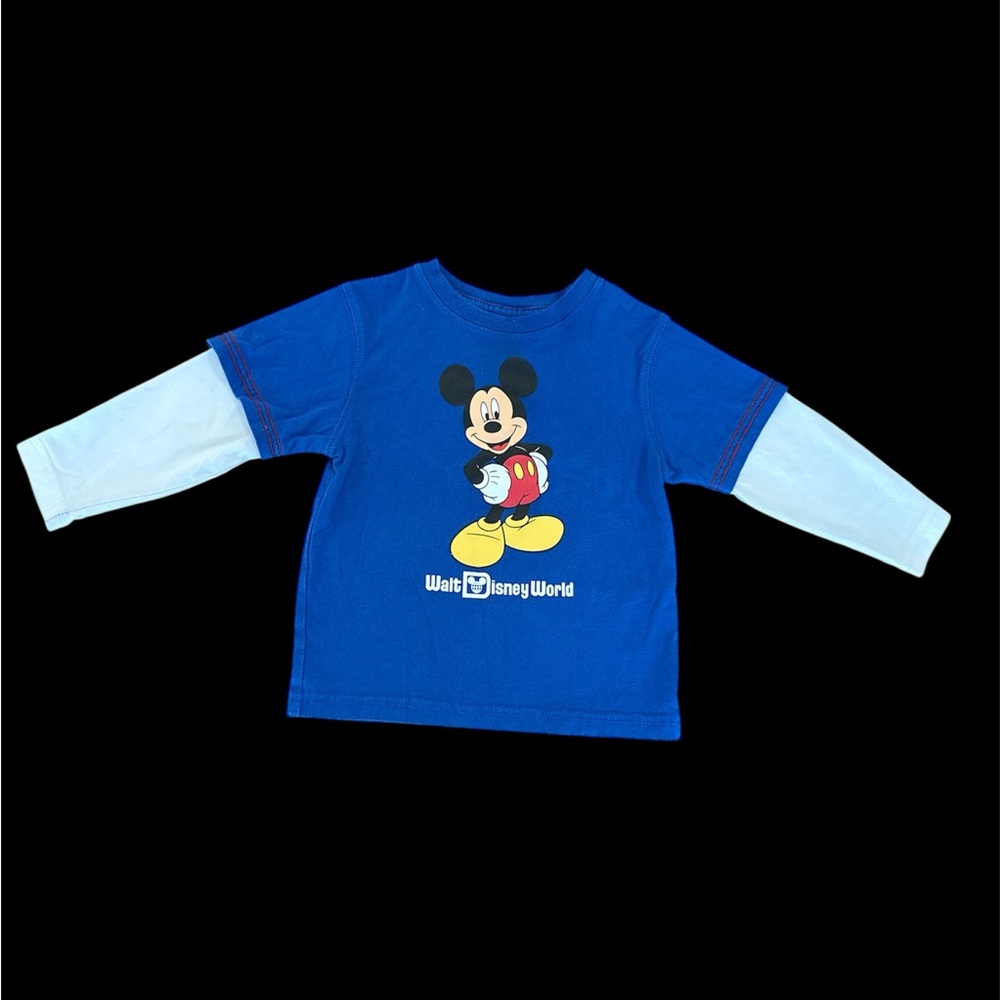 Disney Blue and White Mickey Mouse Kids Shirt Y2K inspired